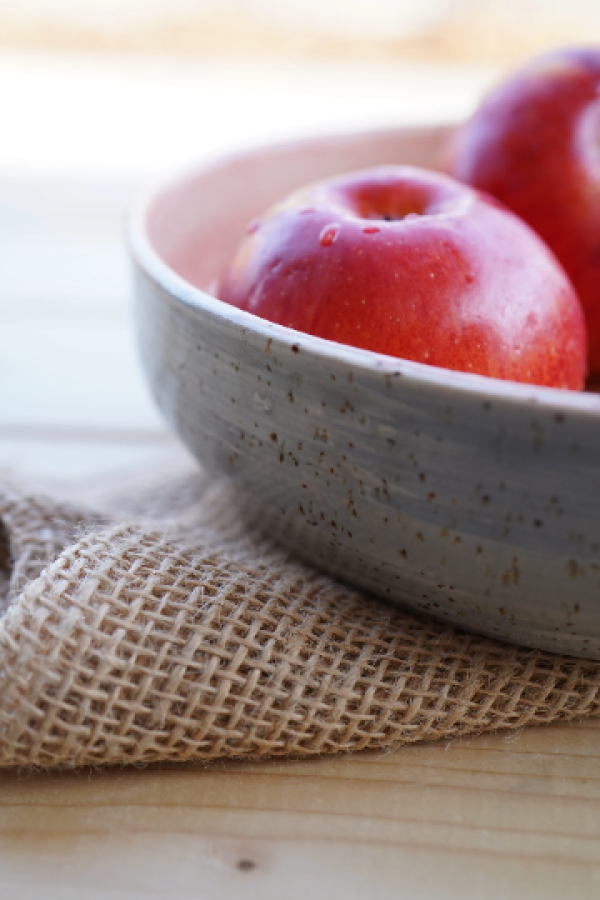 handgetöpferte Keramik Pasta Bowl - rosa grau